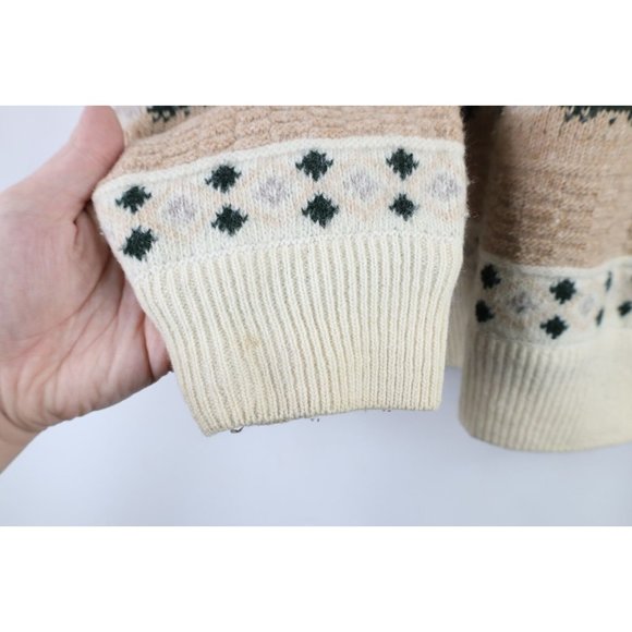 Vintage 90s Coogi Style Mens 40 Ed Bassmaster Fair Isle Lambswool Knit Sweater - Picture 6 of 10